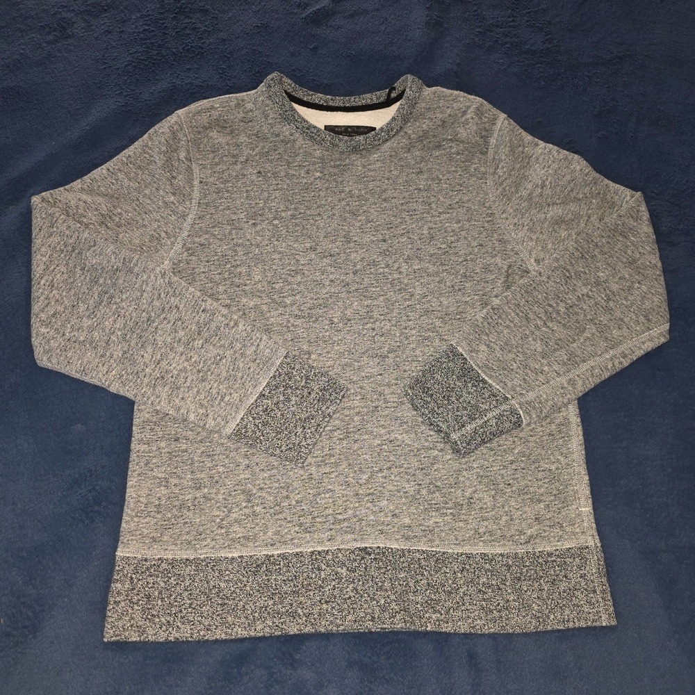Rag & Bone Mens Grey Marl Crewneck Sweatshirt 100% Cotton Size Medium